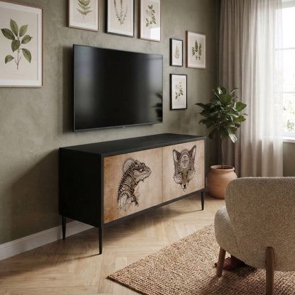 STEAMPUNK CLAN Kompaktní dvoudveřový TV stolek