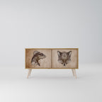 STEAMPUNK CLAN Kompaktní dvoudveřový TV stolek