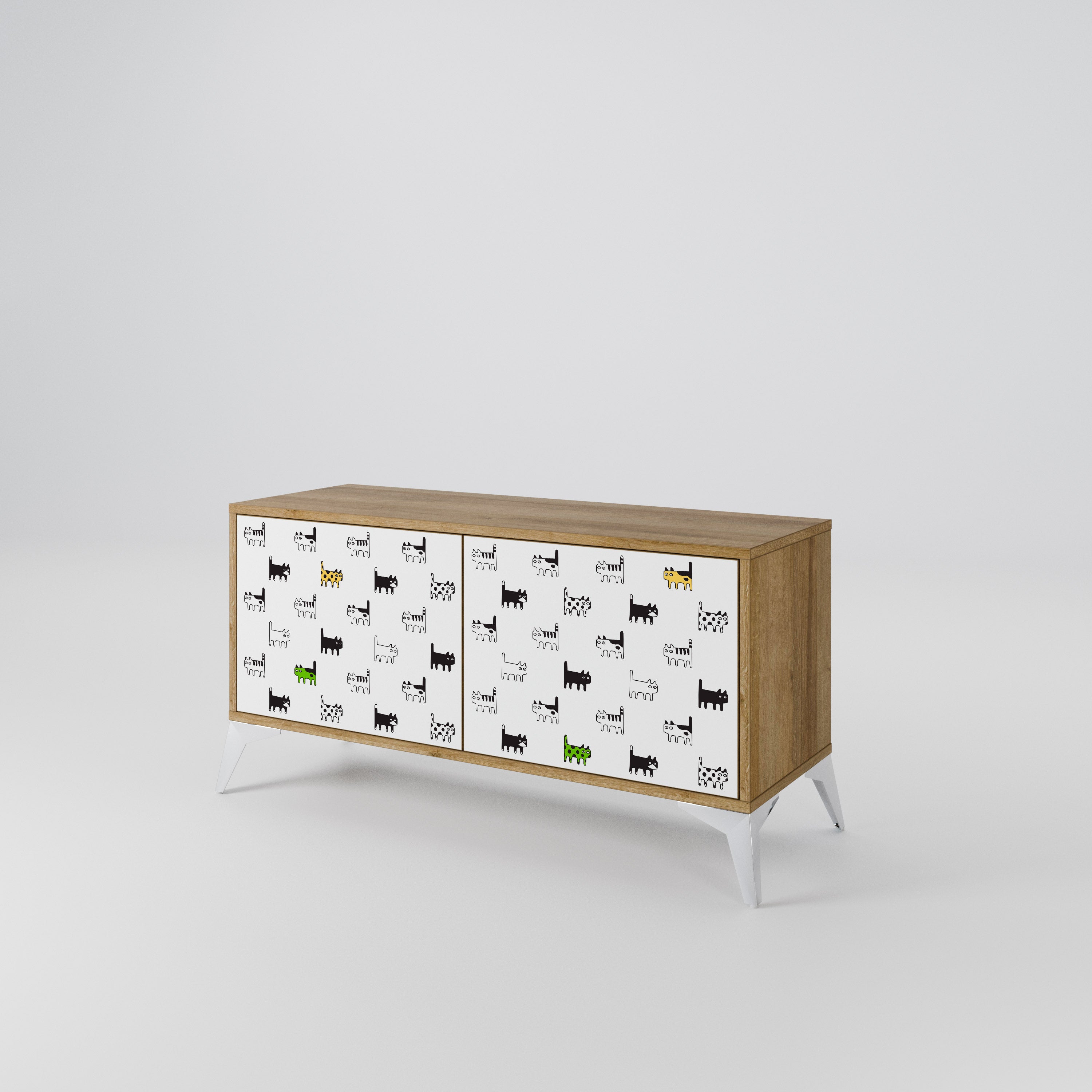 CATS COMPILATION Compact 2-Door TV Cabinet