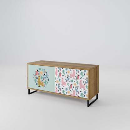 COLORFUL ALPACAS Kompaktní dvoudveřový TV stolek