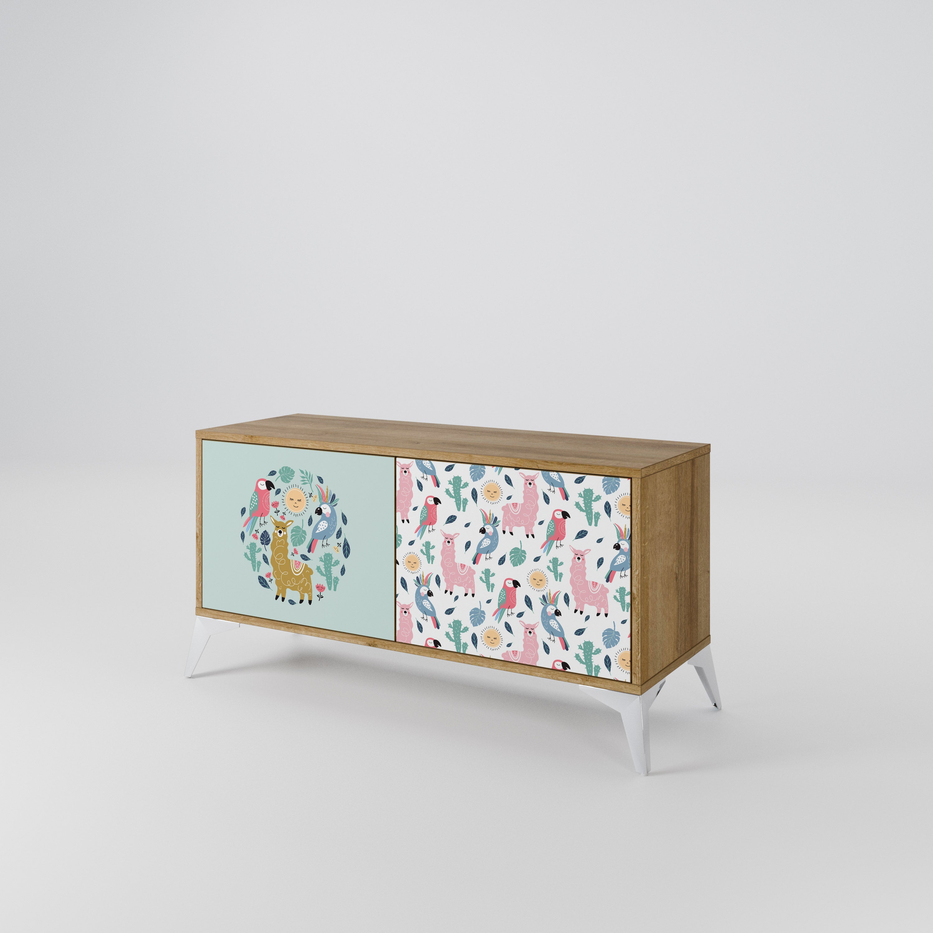 COLORFUL ALPACAS Compact 2-Door TV Cabinet