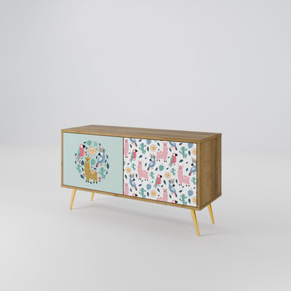 COLORFUL ALPACAS Kompaktní dvoudveřový TV stolek
