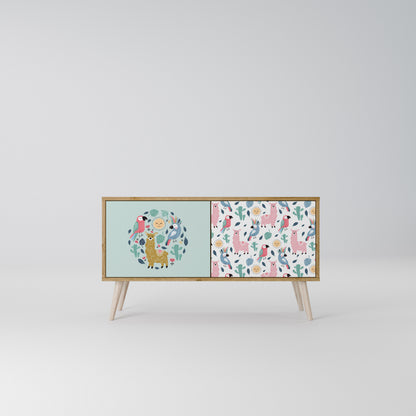 COLORFUL ALPACAS Kompaktní dvoudveřový TV stolek