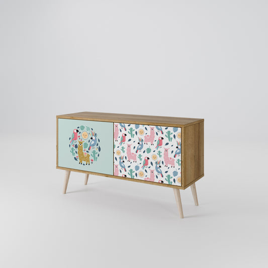 COLORFUL ALPACAS Kompaktní dvoudveřový TV stolek