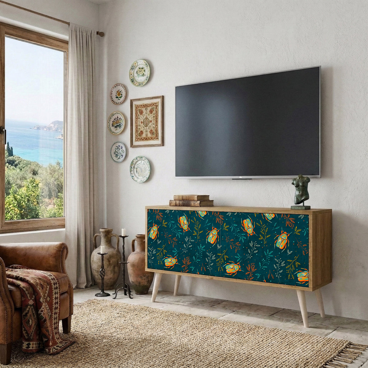 AUTUMN INSECTS Kompaktní dvoudveřový TV stolek