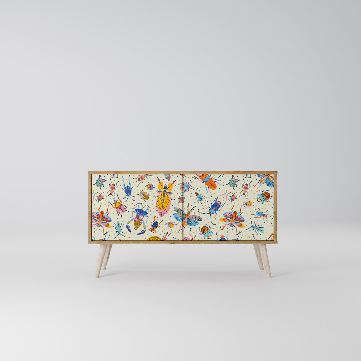COLORFUL INSECTS Kompaktní dvoudveřový TV stolek