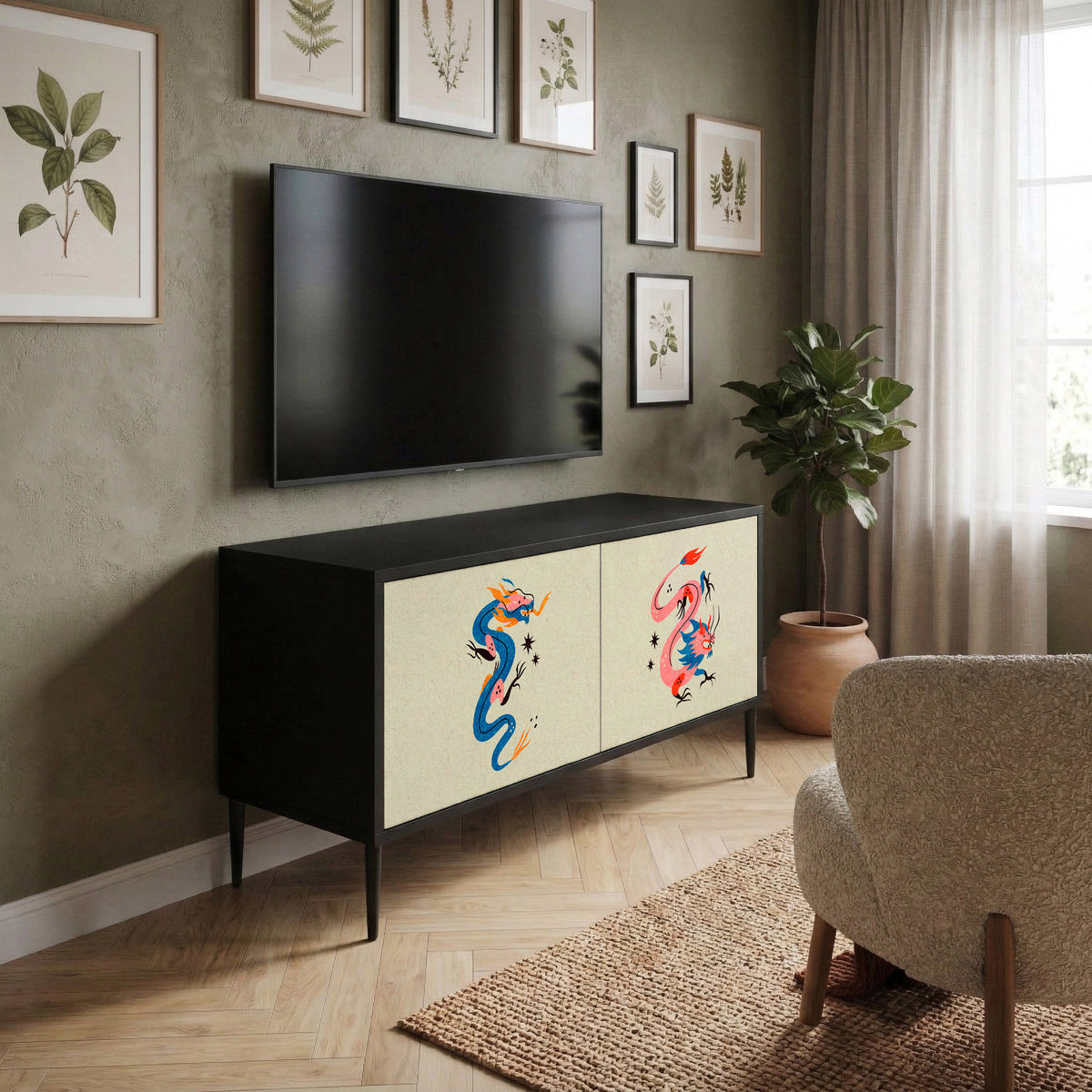 MYTHOLOGICAL CREATURES Kompaktní dvoudveřový TV stolek