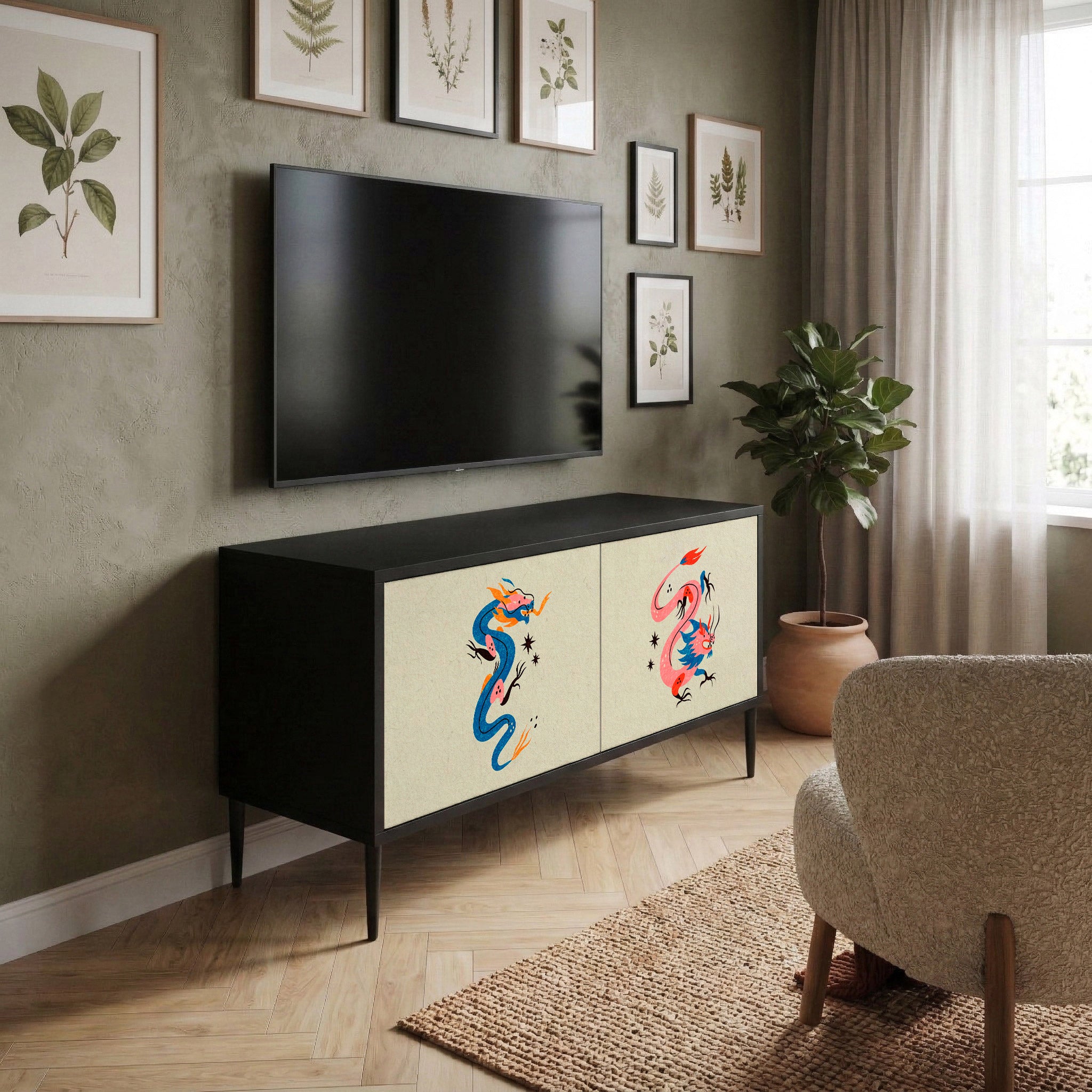 MYTHOLOGICAL CREATURES Kompaktní dvoudveřový TV stolek