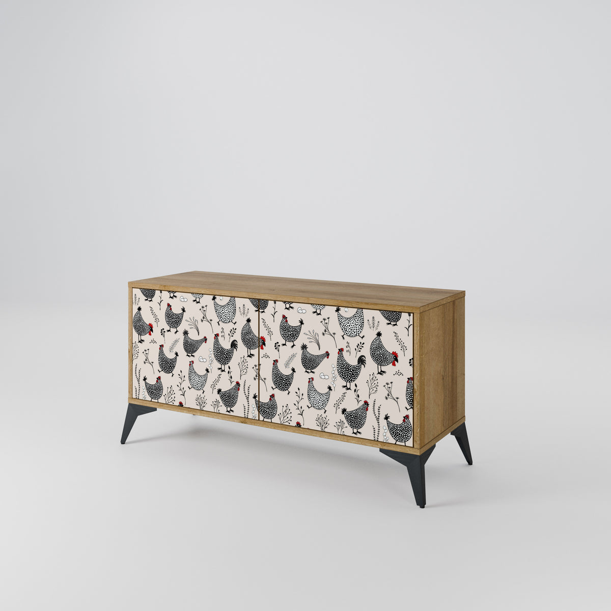 HAPPY HENS Kompaktní dvoudveřový TV stolek