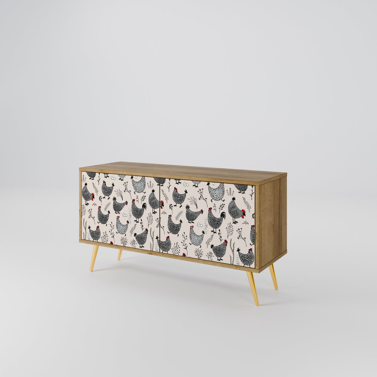 HAPPY HENS Kompaktní dvoudveřový TV stolek