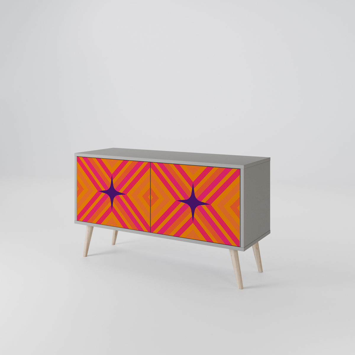 GEOMETRIC BRILLIANCE Kompaktní dvoudveřový TV stolek