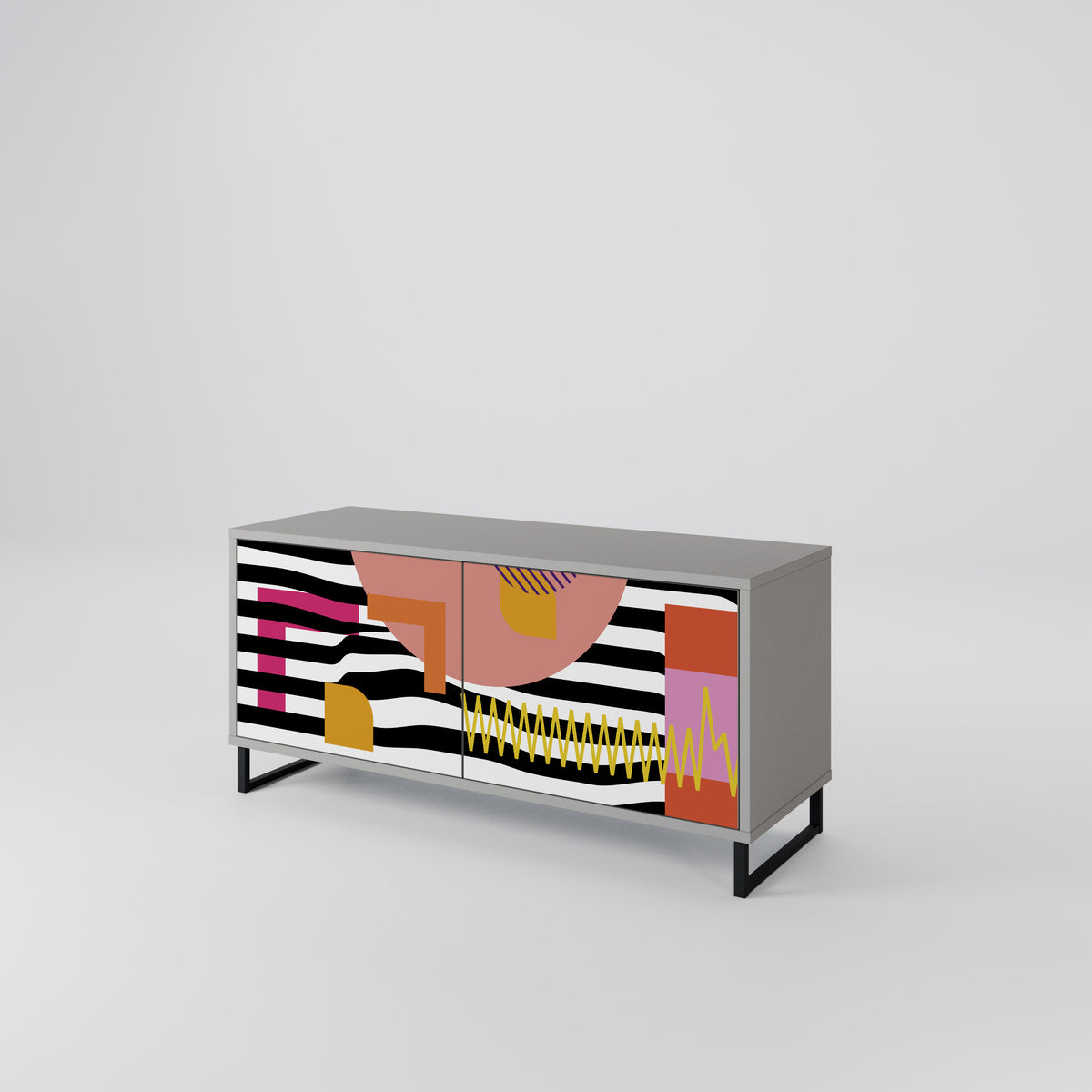 CHROMATIC ABSTRACT Kompaktní dvoudveřový TV stolek