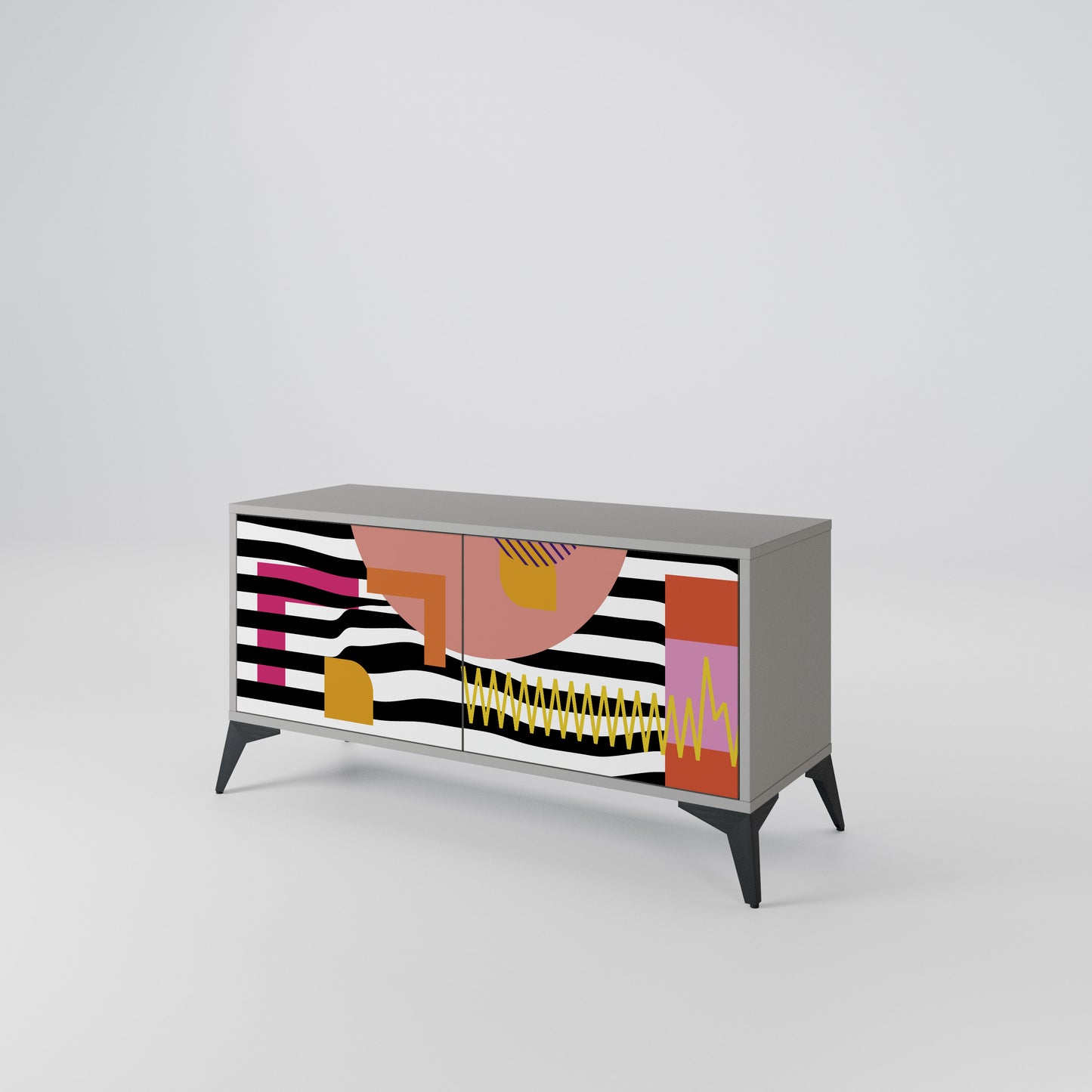 CHROMATIC ABSTRACT Kompaktní dvoudveřový TV stolek