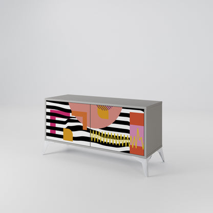 CHROMATIC ABSTRACT Kompaktní dvoudveřový TV stolek
