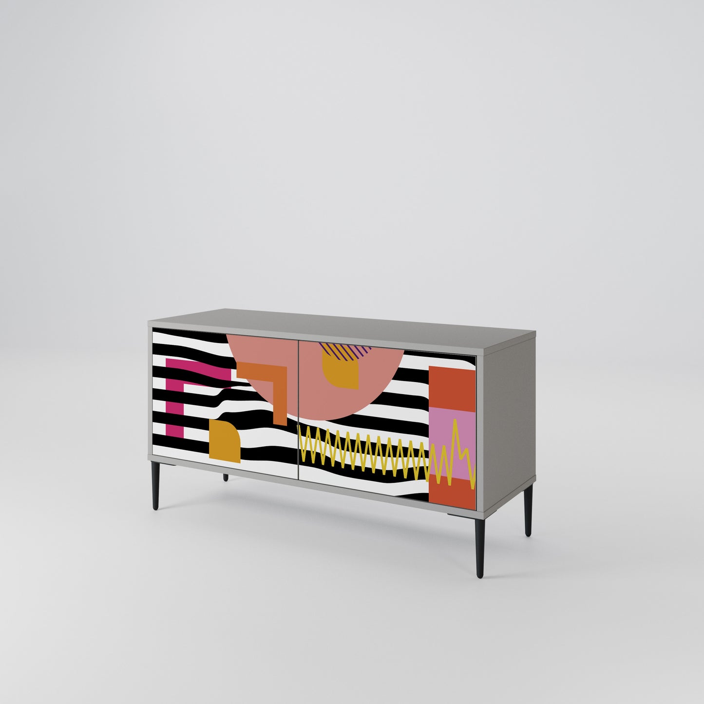 CHROMATIC ABSTRACT Kompaktní dvoudveřový TV stolek