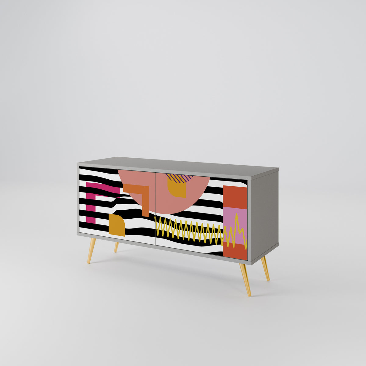 CHROMATIC ABSTRACT Kompaktní dvoudveřový TV stolek