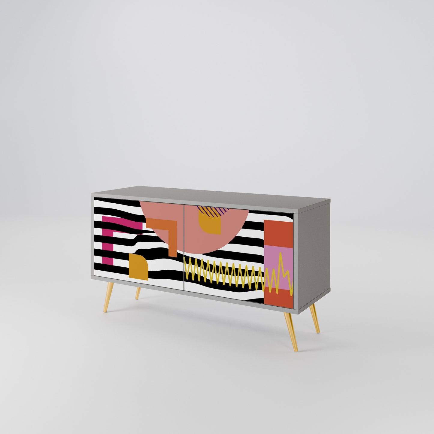 CHROMATIC ABSTRACT Kompaktní dvoudveřový TV stolek