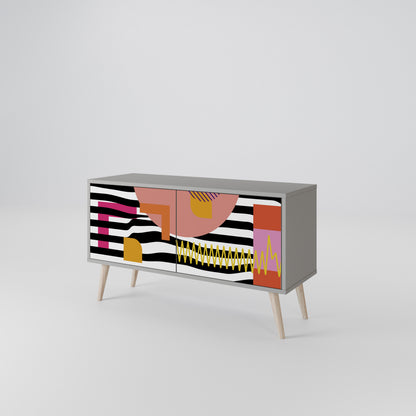 CHROMATIC ABSTRACT Kompaktní dvoudveřový TV stolek