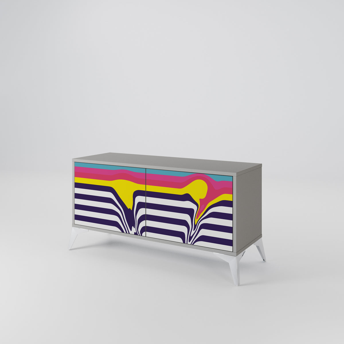COLORFUL DIVERSION Kompaktní dvoudveřový TV stolek