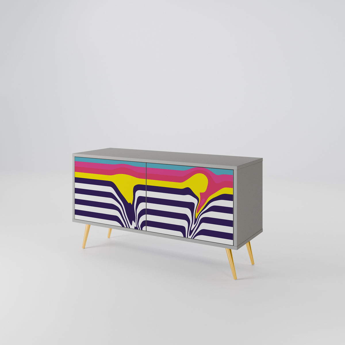COLORFUL DIVERSION Kompaktní dvoudveřový TV stolek