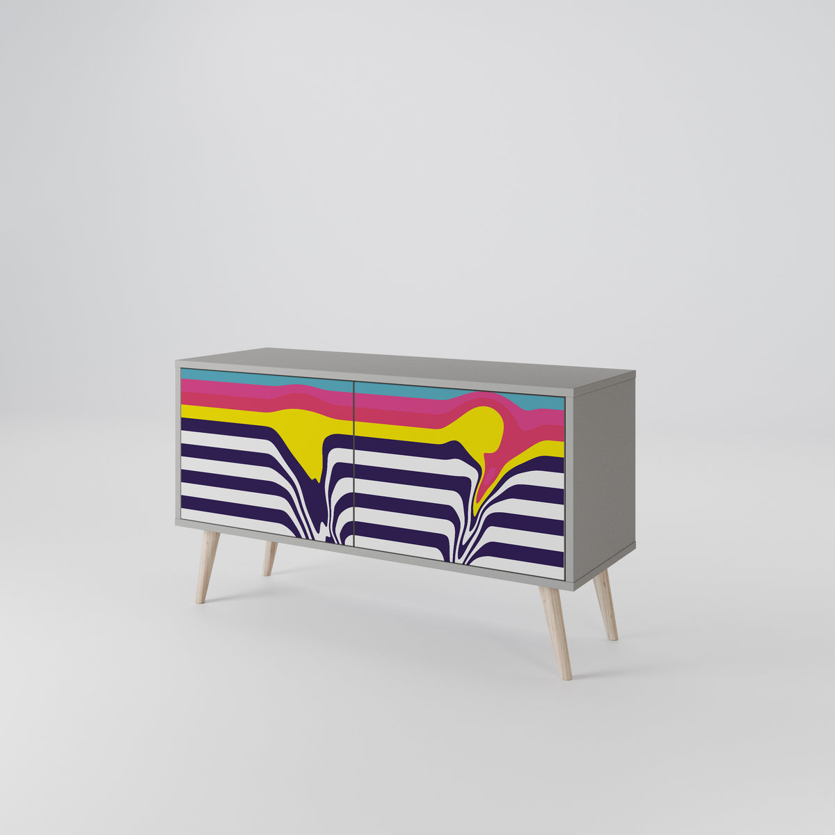COLORFUL DIVERSION Kompaktní dvoudveřový TV stolek