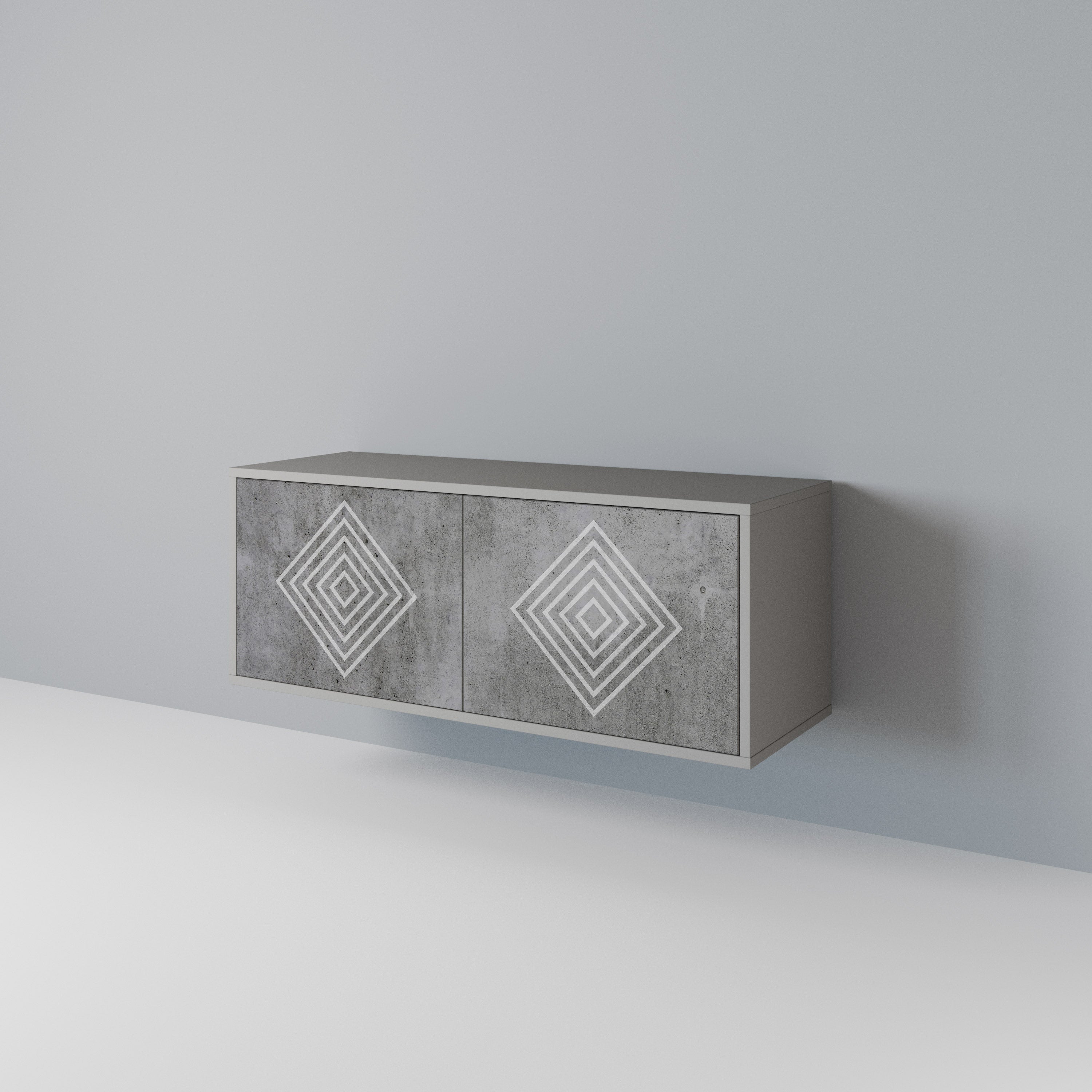 POLYGONAL ARTISTRY Kompaktní dvoudveřový TV stolek