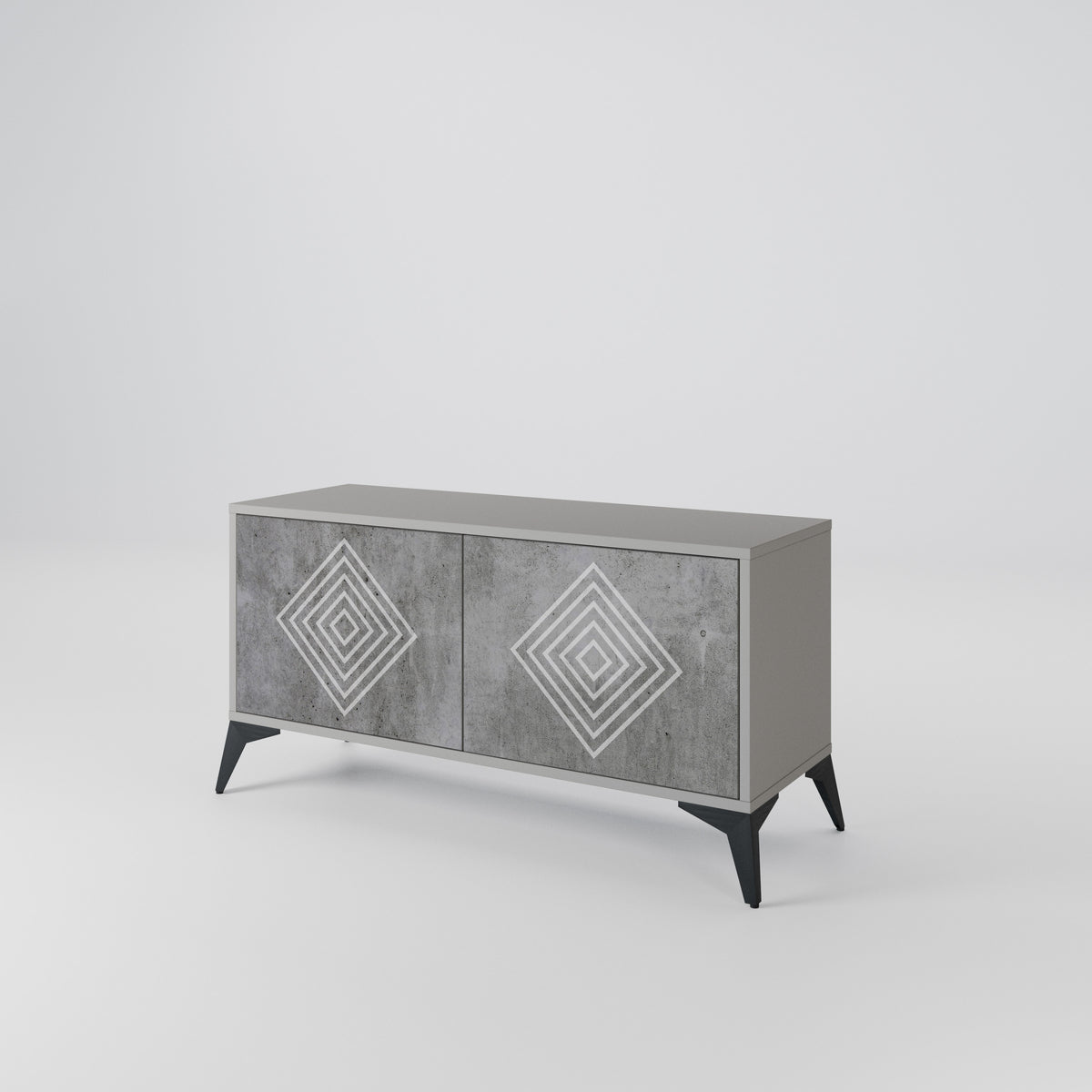 POLYGONAL ARTISTRY Kompaktní dvoudveřový TV stolek
