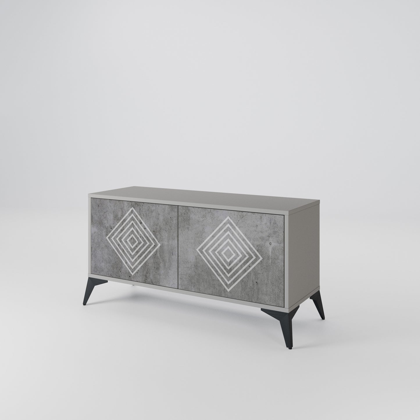 POLYGONAL ARTISTRY Kompaktní dvoudveřový TV stolek