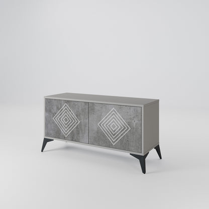 POLYGONAL ARTISTRY Kompaktní dvoudveřový TV stolek