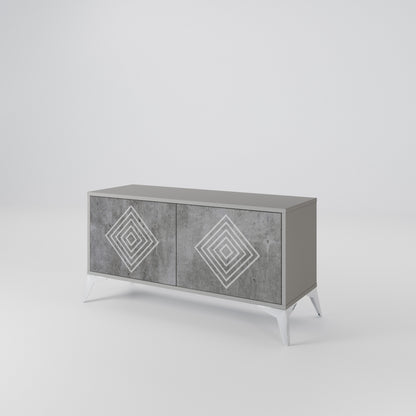 POLYGONAL ARTISTRY Kompaktní dvoudveřový TV stolek