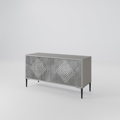 POLYGONAL ARTISTRY Kompaktní dvoudveřový TV stolek