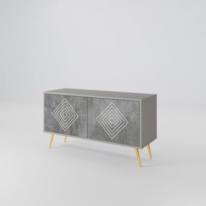 POLYGONAL ARTISTRY Kompaktní dvoudveřový TV stolek