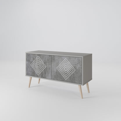 POLYGONAL ARTISTRY Kompaktní dvoudveřový TV stolek