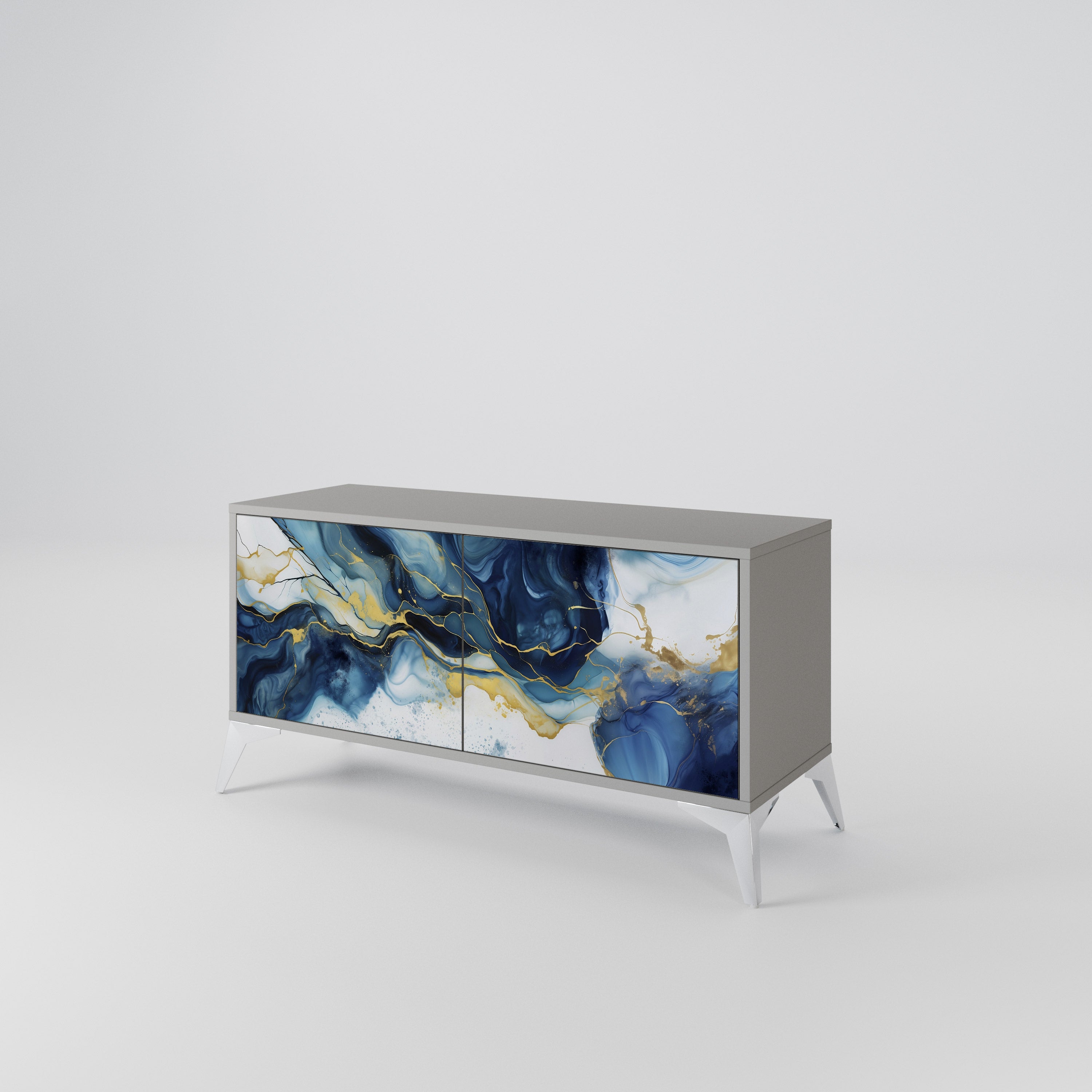 INKY MARBLE Compact 2-Door TV Cabinet