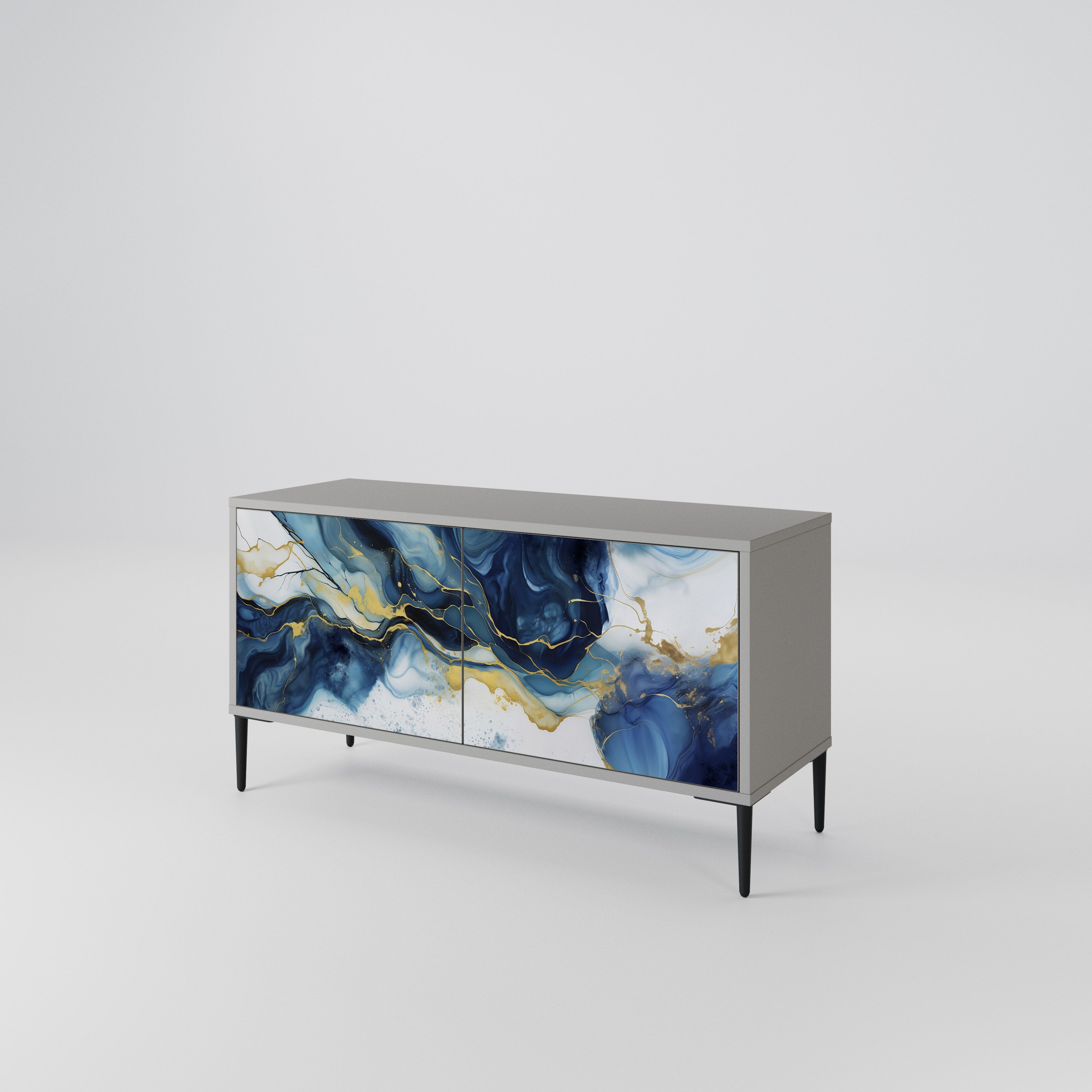 INKY MARBLE Compact 2-Door TV Cabinet