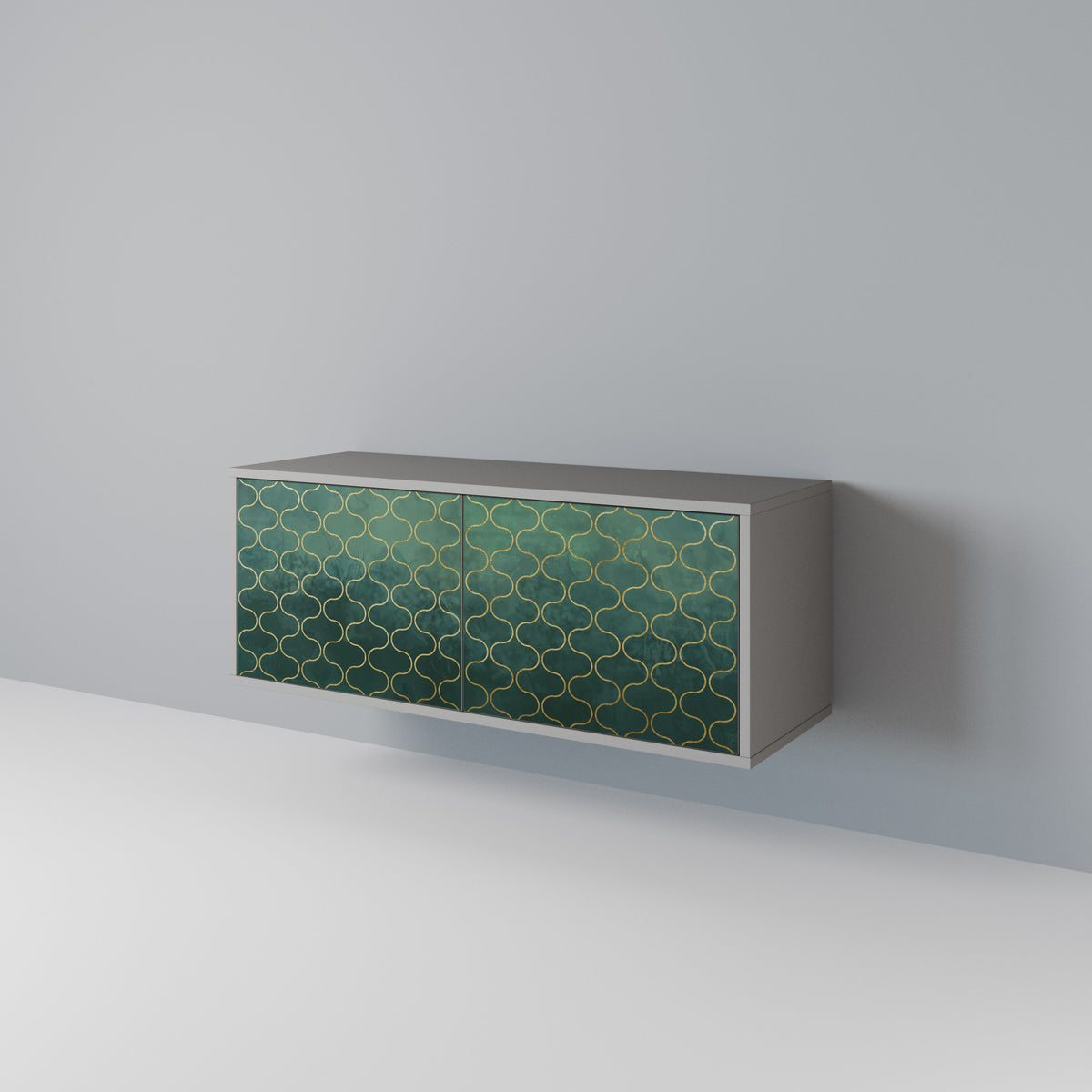 TESSELATED GREENERY Kompaktní dvoudveřový TV stolek