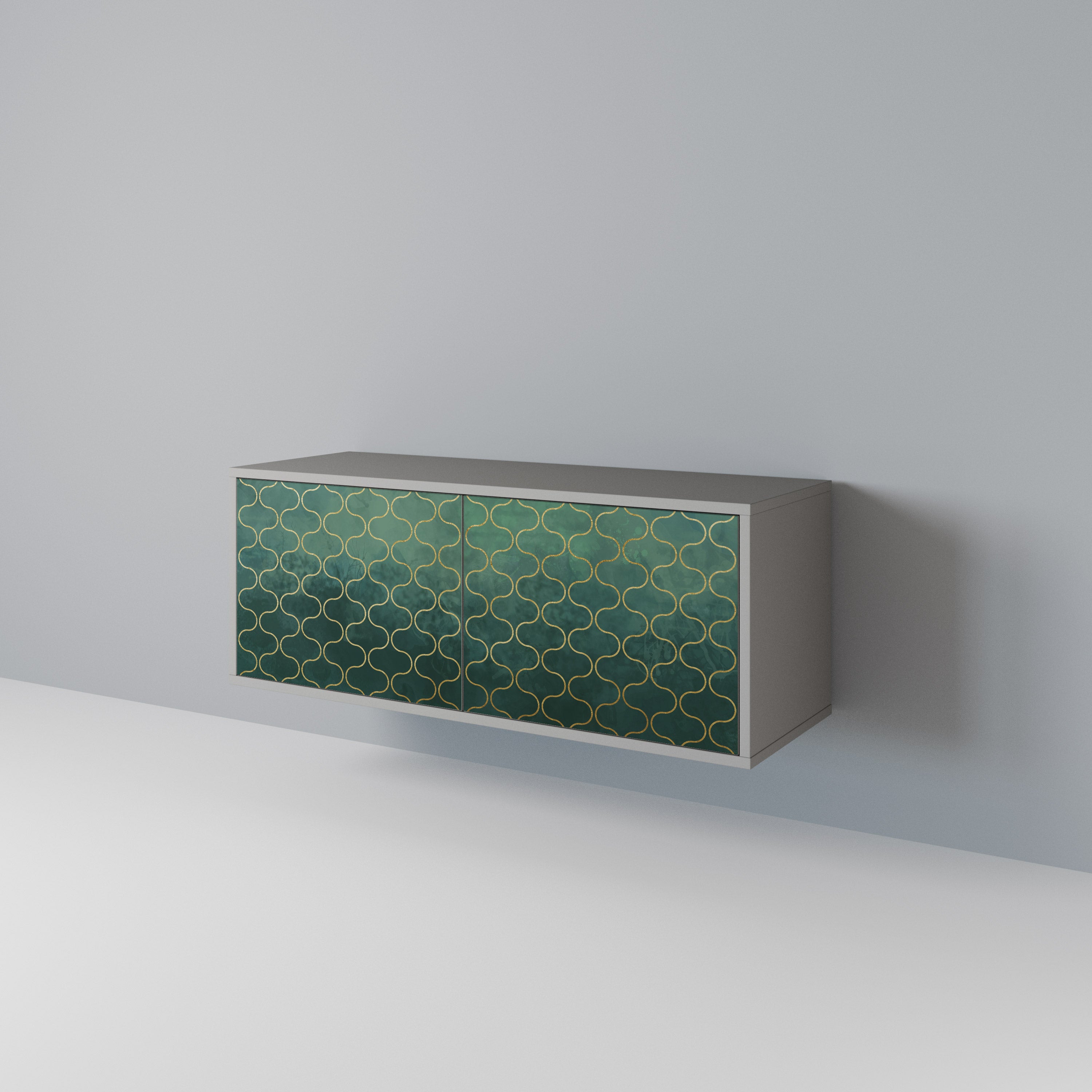 TESSELATED GREENERY Kompaktní dvoudveřový TV stolek