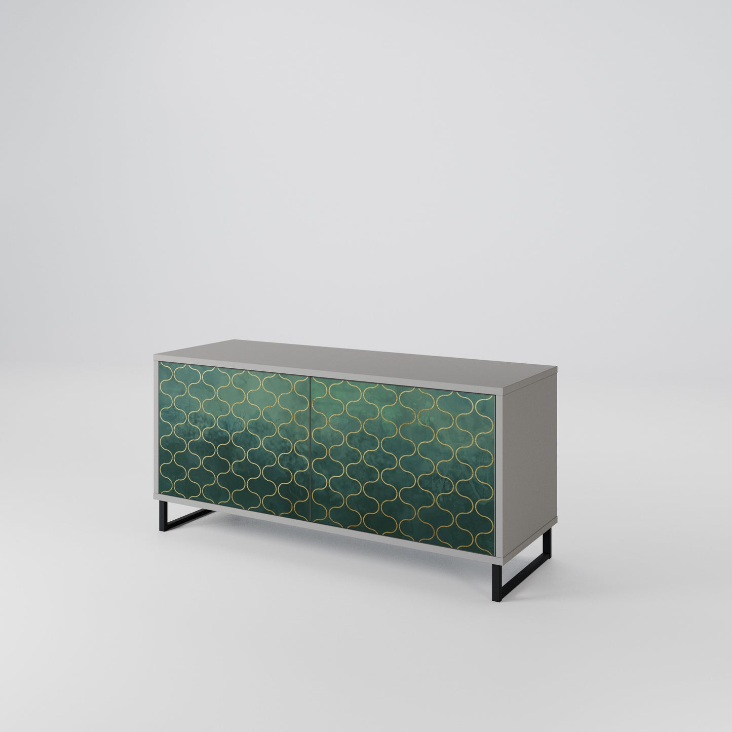 TESSELATED GREENERY Kompaktní dvoudveřový TV stolek
