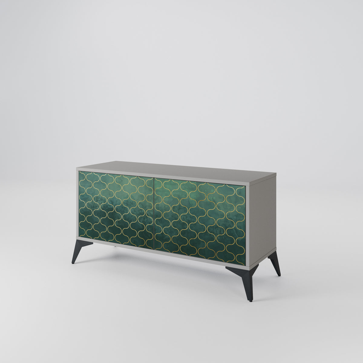 TESSELATED GREENERY Kompaktní dvoudveřový TV stolek