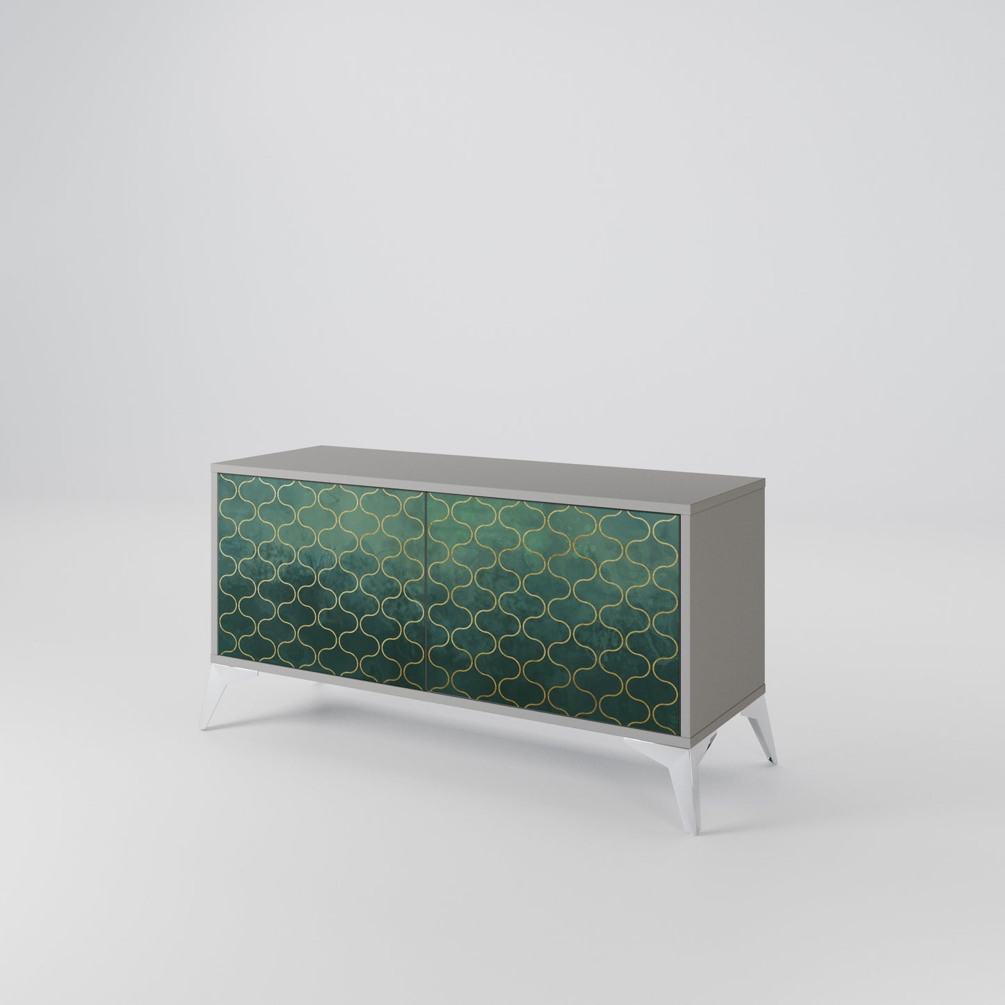 TESSELATED GREENERY Kompaktní dvoudveřový TV stolek
