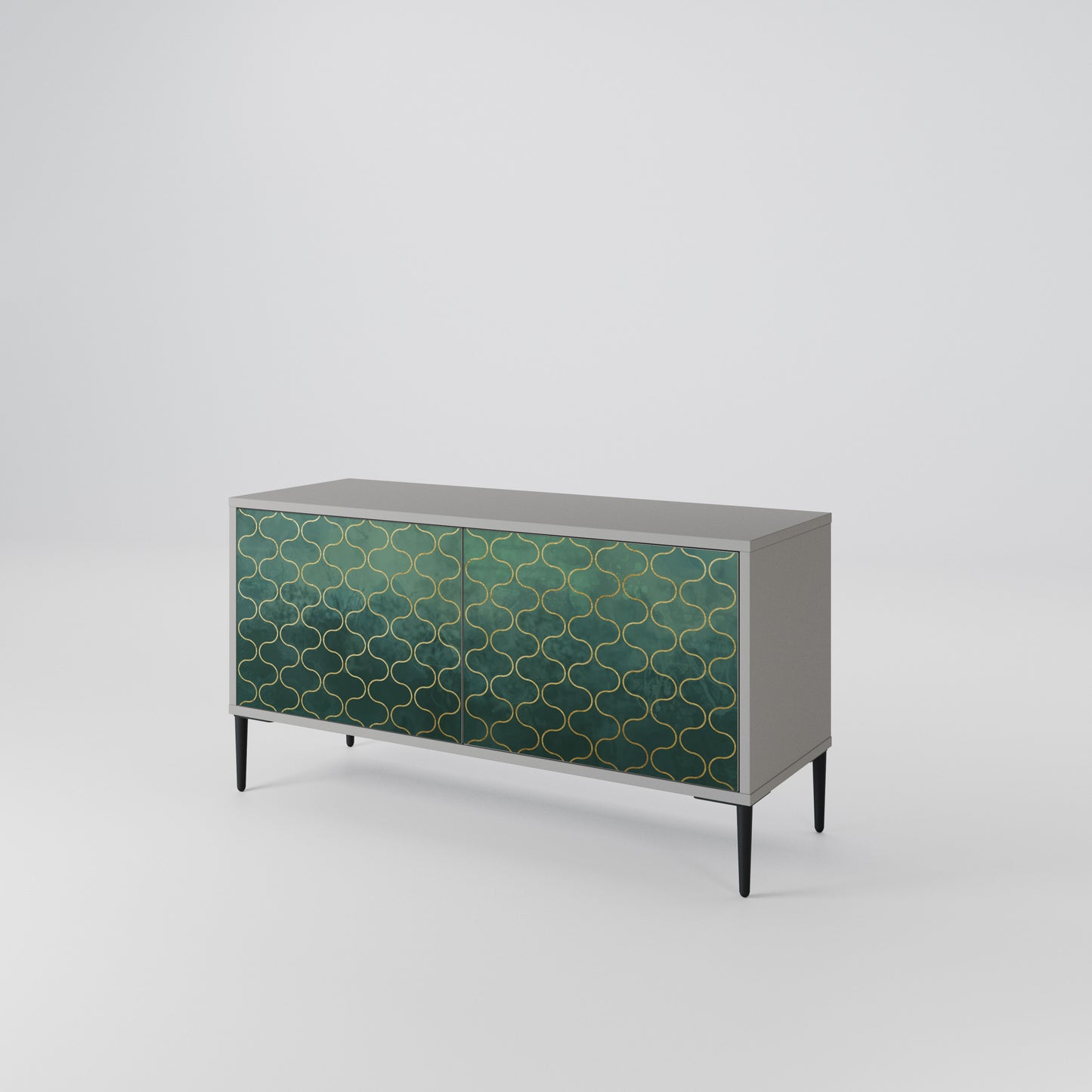 TESSELATED GREENERY Kompaktní dvoudveřový TV stolek