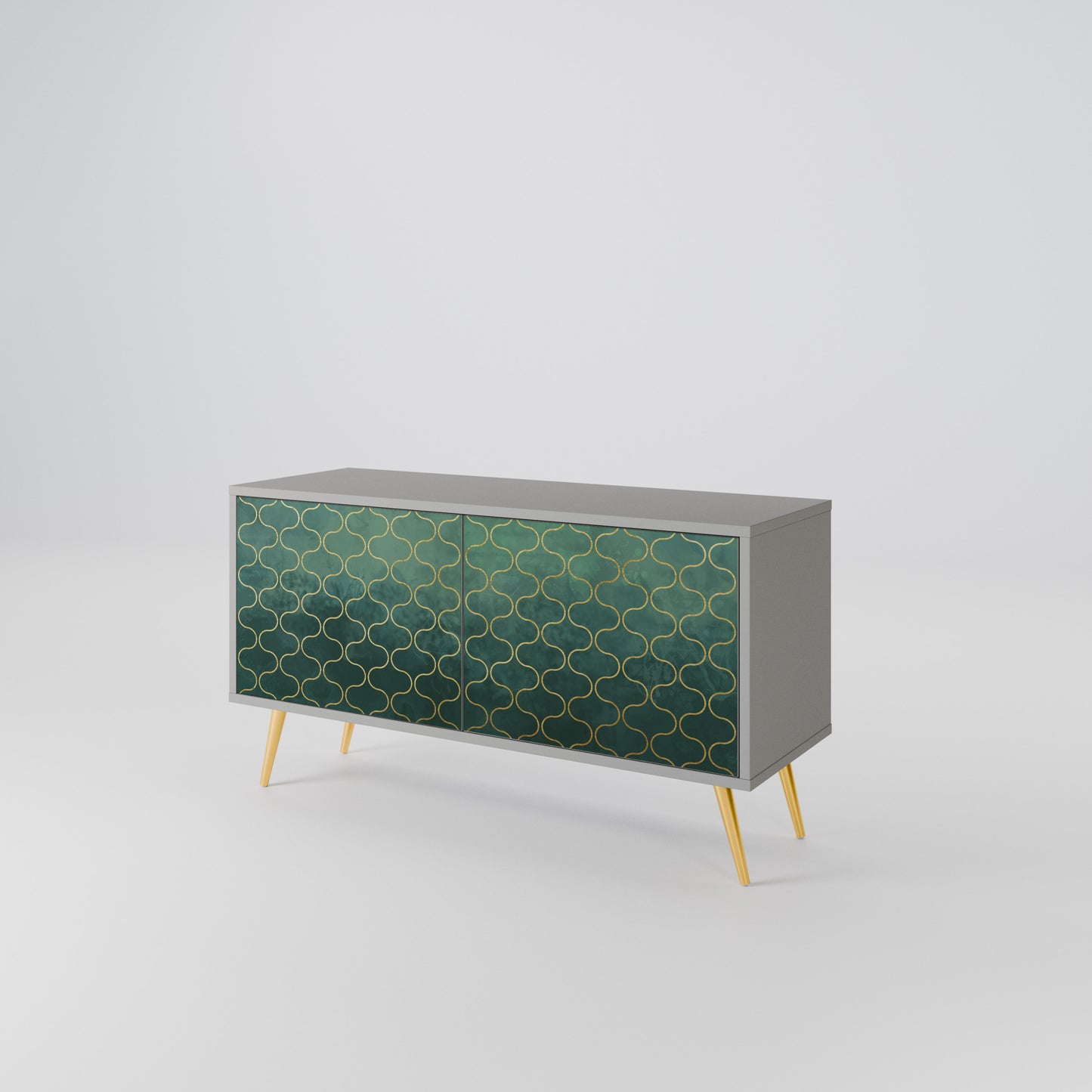 TESSELATED GREENERY Kompaktní dvoudveřový TV stolek