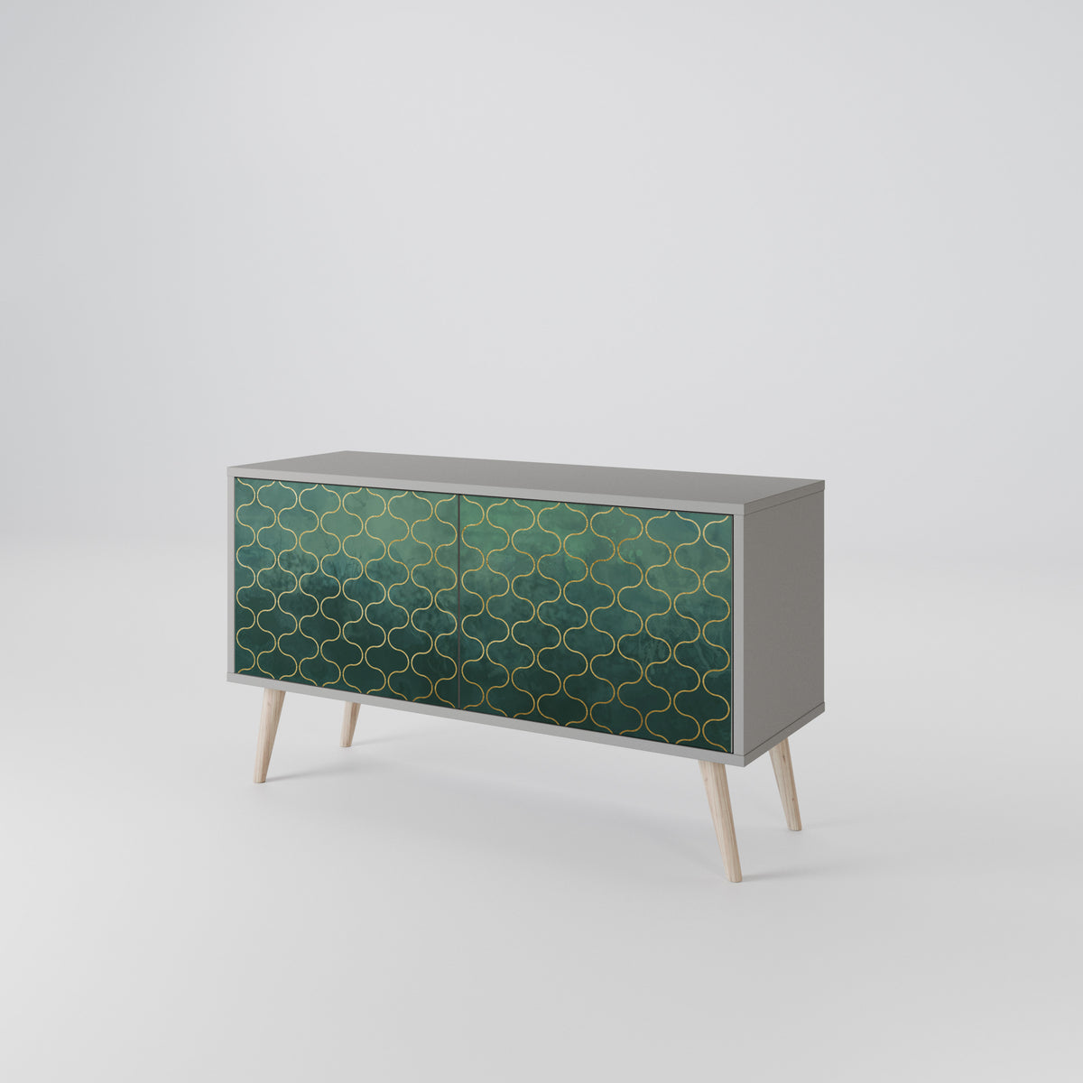 TESSELATED GREENERY Kompaktní dvoudveřový TV stolek