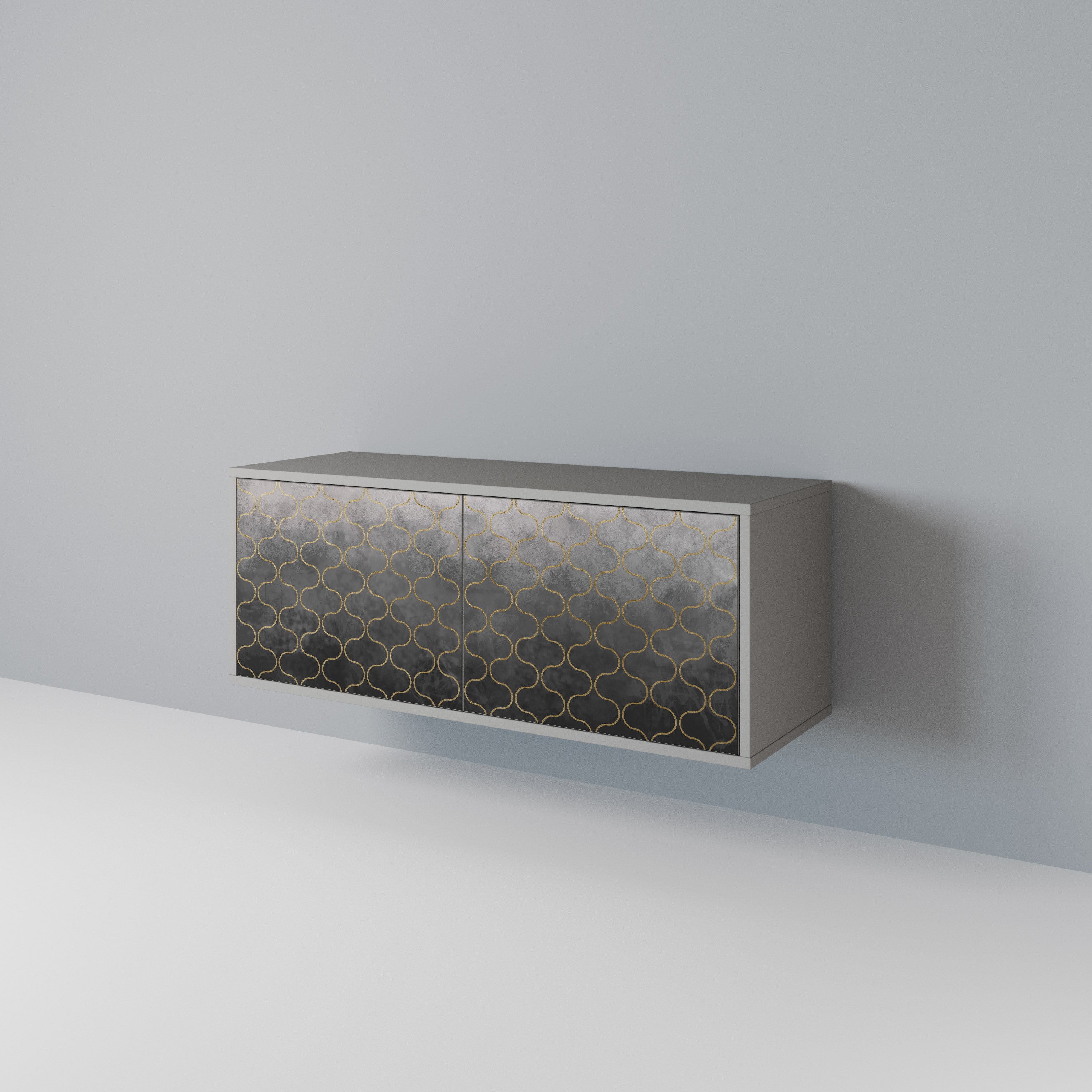 TESSELATED GRAYISH Kompaktní dvoudveřový TV stolek