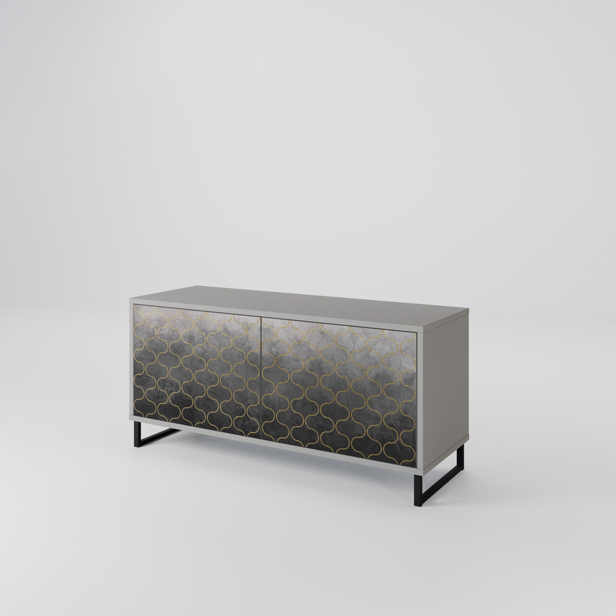 TESSELATED GRAYISH Kompaktní dvoudveřový TV stolek