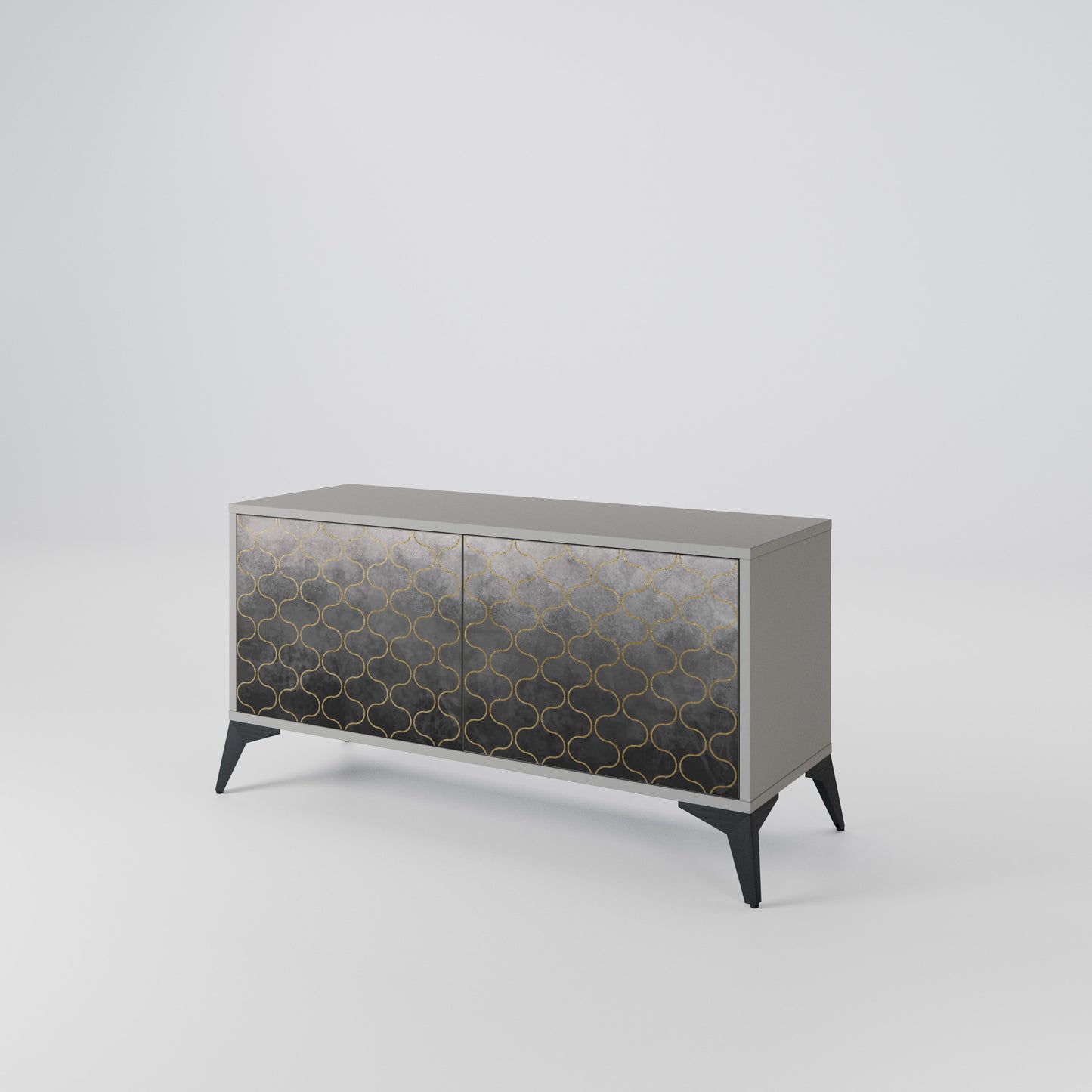 TESSELATED GRAYISH Kompaktní dvoudveřový TV stolek