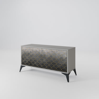 TESSELATED GRAYISH Kompaktní dvoudveřový TV stolek