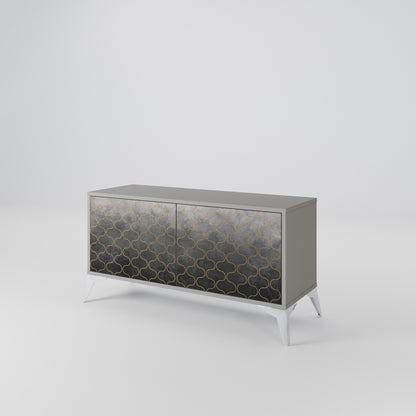 TESSELATED GRAYISH Kompaktní dvoudveřový TV stolek