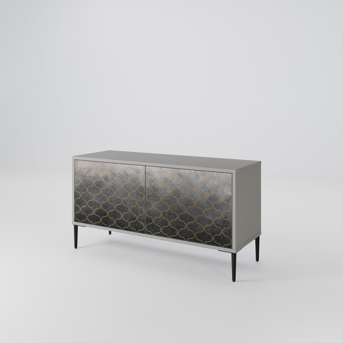TESSELATED GRAYISH Kompaktní dvoudveřový TV stolek