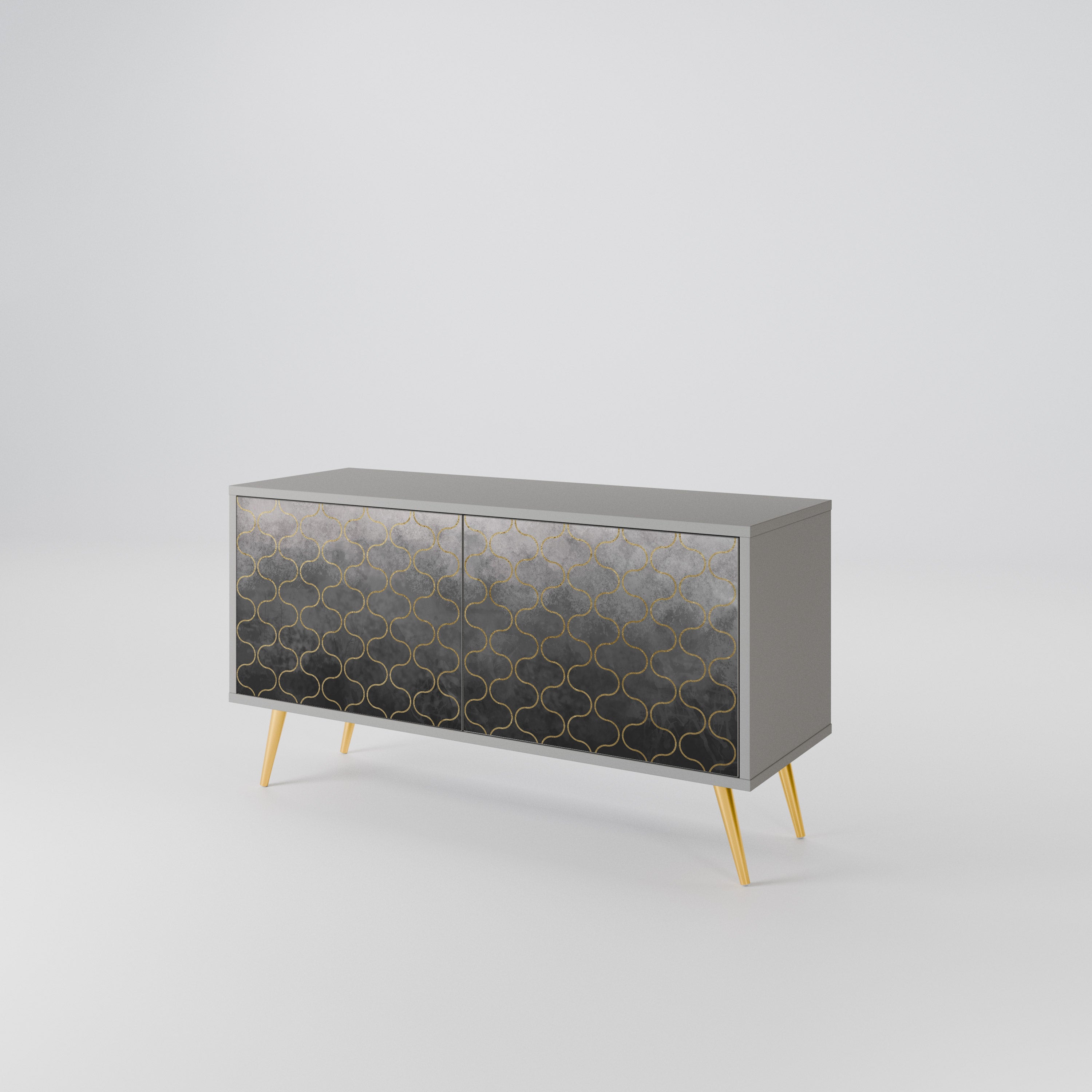 TESSELATED GRAYISH Kompaktní dvoudveřový TV stolek